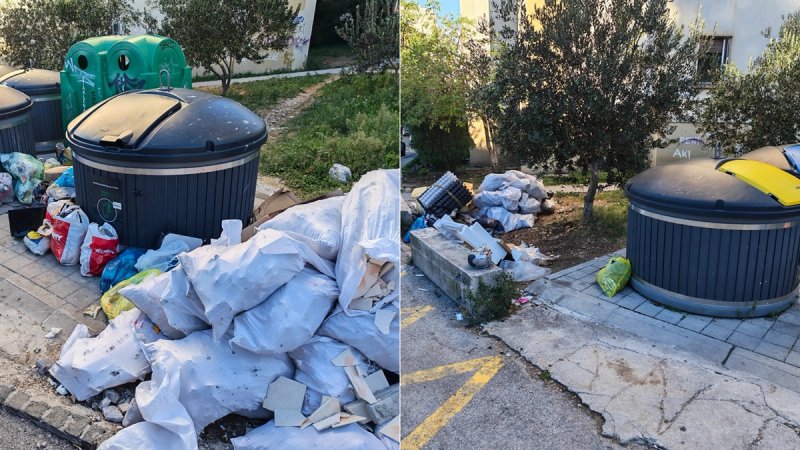 FOTO UBOD Na Pujankama kraj kontejnera ostavljene vreće smeća