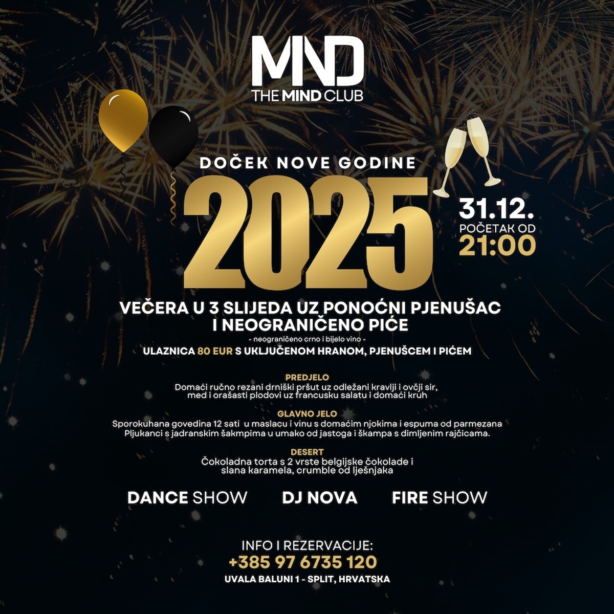 Najbolji doček Nove godine na poznatoj splitskoj lokaciji - The Mind!