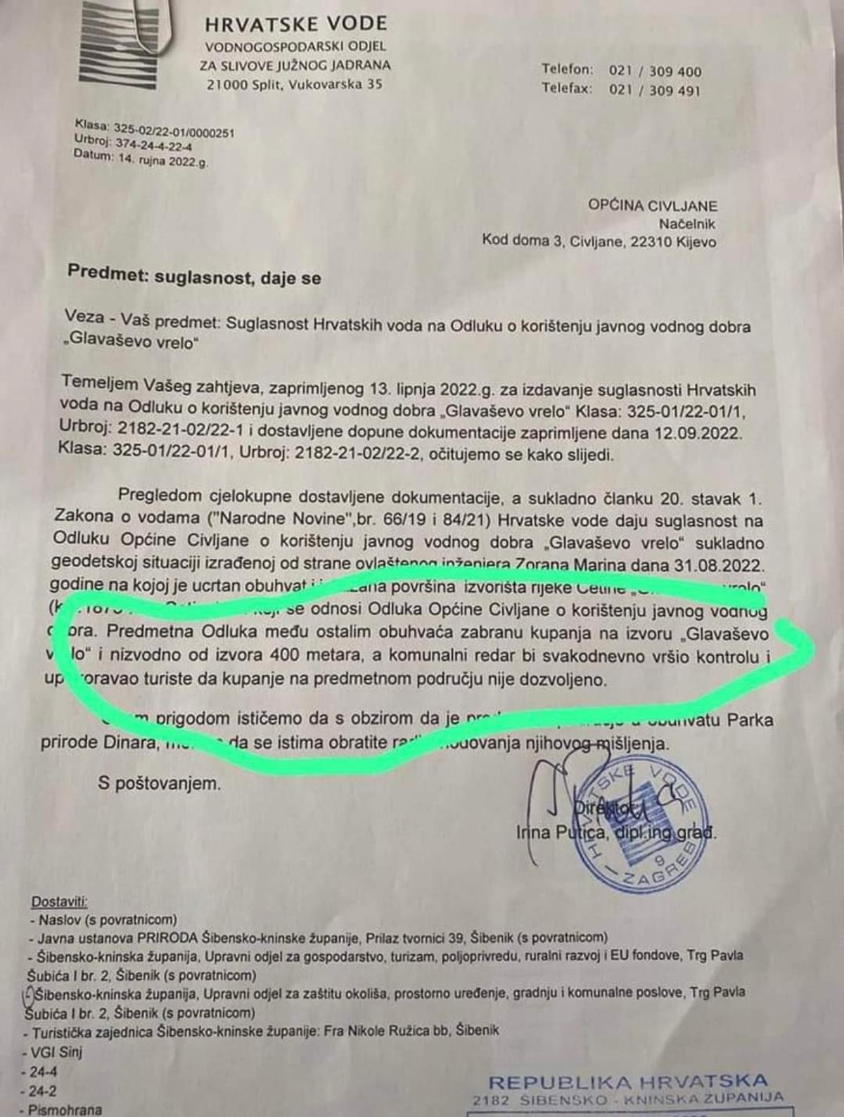 Bulj čestitao svima koji se bore za zaštitu pitke vode na Cetini