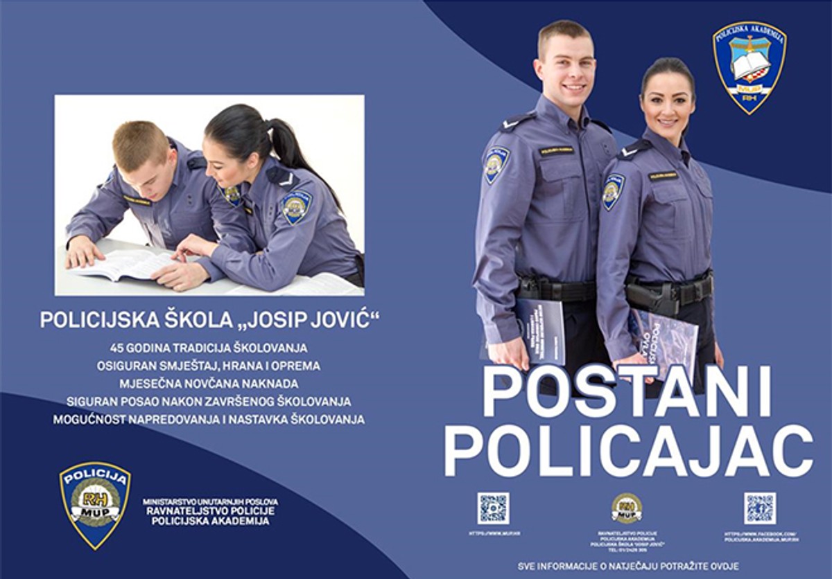 Svi koji želite postati policajci ili policajke, dođite 22. veljače ispred zgrade Policijske uprave...