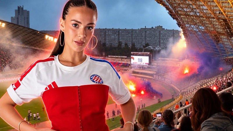 Djevojka Hajdukova igrača prvi put na Poljudu: 'Ovo je bilo ludo!'