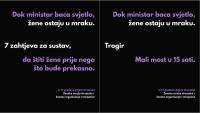 Trogir u akciji protiv nasilja nad ženama: 'Dok ministar baca svjetlo, žene ostaju u mraku'