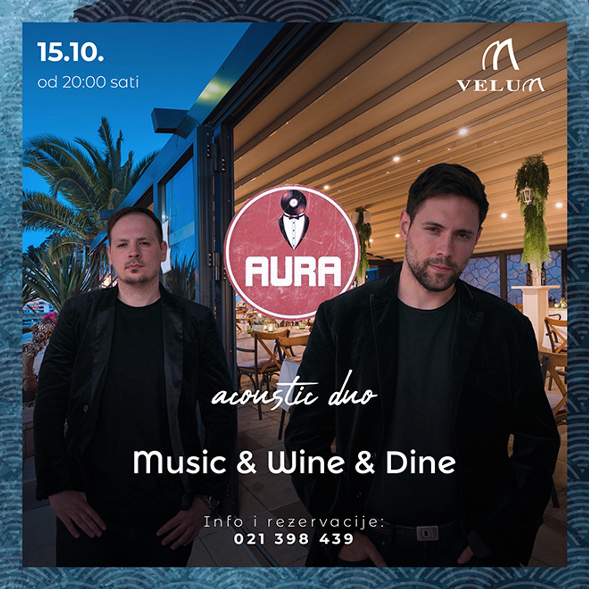 VEČERI GLAZBE, VINA I DOBRE HRANE U ACI MARINI Velum ovog vikenda otvara jesenski program nastupima uživo