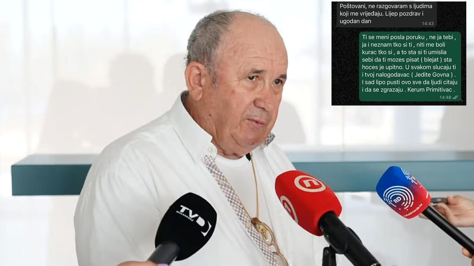 Kerum objavio poruke koje je izmijenio s novinarom: 'Pusti ovo da se ljudi zgražaju'