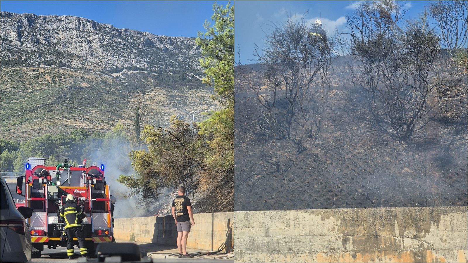 Bager presjekao kabel, izbio požar u Kaštel Sućurcu i nestalo struje