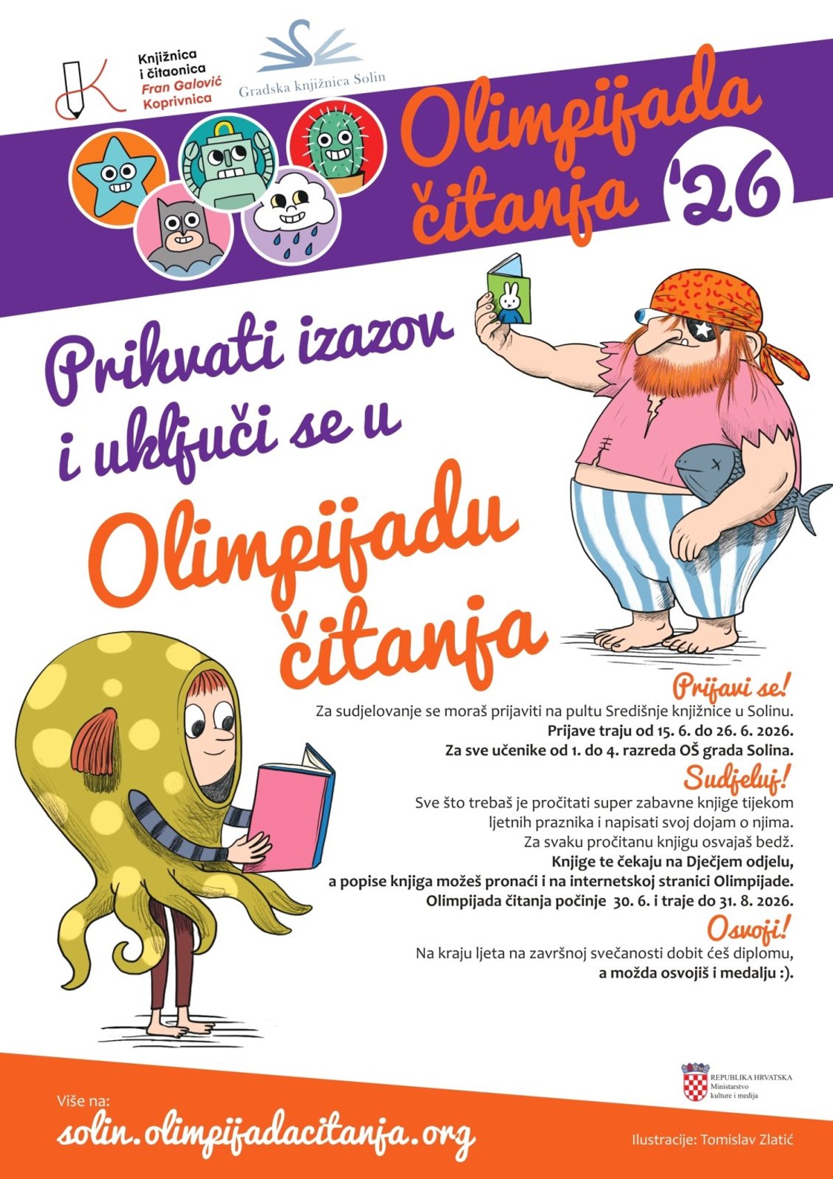 LJETNI IZAZOV Ponovno se organizira Olimpijada čitanja u Solinu