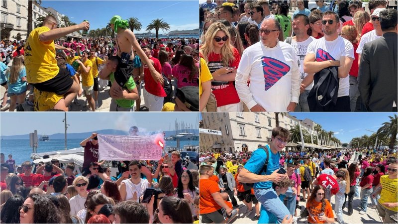 FOTO/VIDEO Riva u šarenilu splitskih maturanata