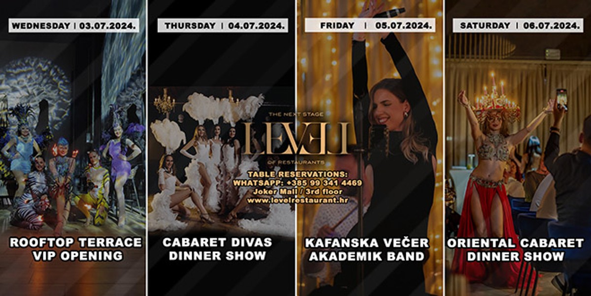 VIP otvorenje rooftop terase restorana Level uz četiri večeri najbolje zabave u Splitu