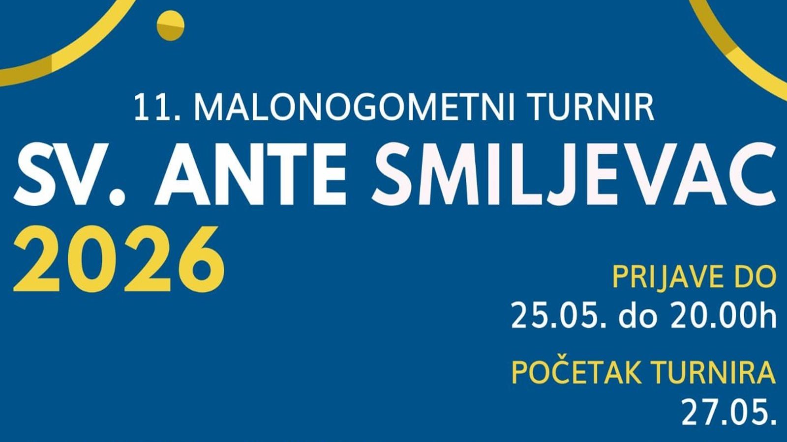 MALI NOGOMET NA SMILJEVCU Sveti Ante se vraća novim igralištem i većim tribinama