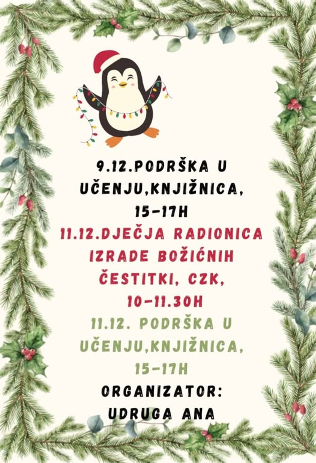 Advent u znaku djece: Udruga Ana organizira radionice i programe u Novalji