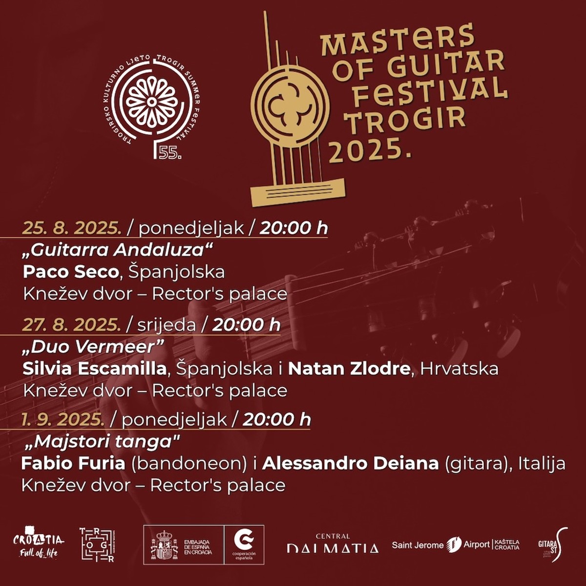 MAJSTORI GITARE Glazbeni festival u trogirskom Kneževom dvoru 