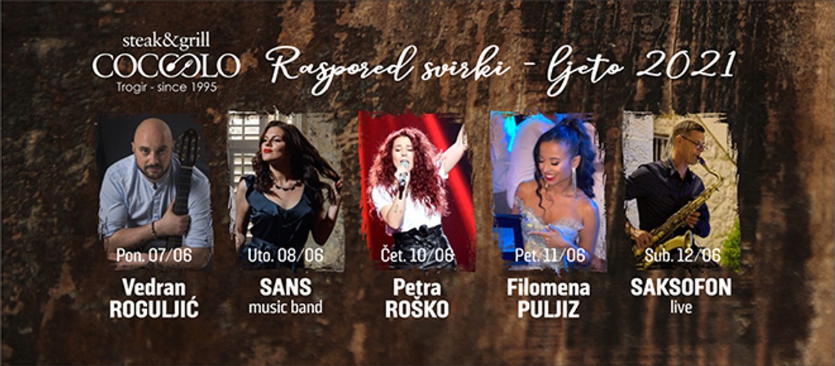 GLAZBENI MARATON U COCCOLU Čak pet dana tjedno uživo svirka u trogirskom restoranu!