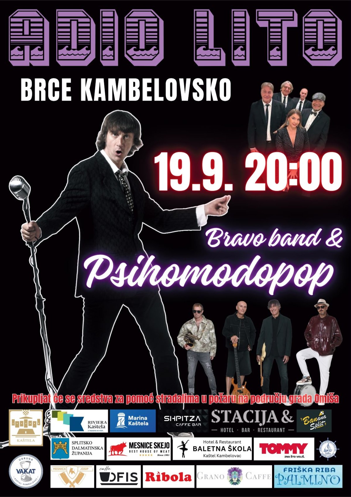 Bravo band i Psihomodo pop u Kaštelima, prikupljaju se sredstva za pogođene požarom u Omišu