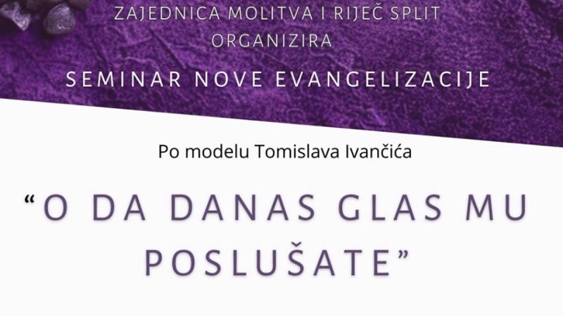 Zajednica Molitva i Riječ poziva na duhovnu obnovu pod geslom 'O da danas glas mu poslušate'
