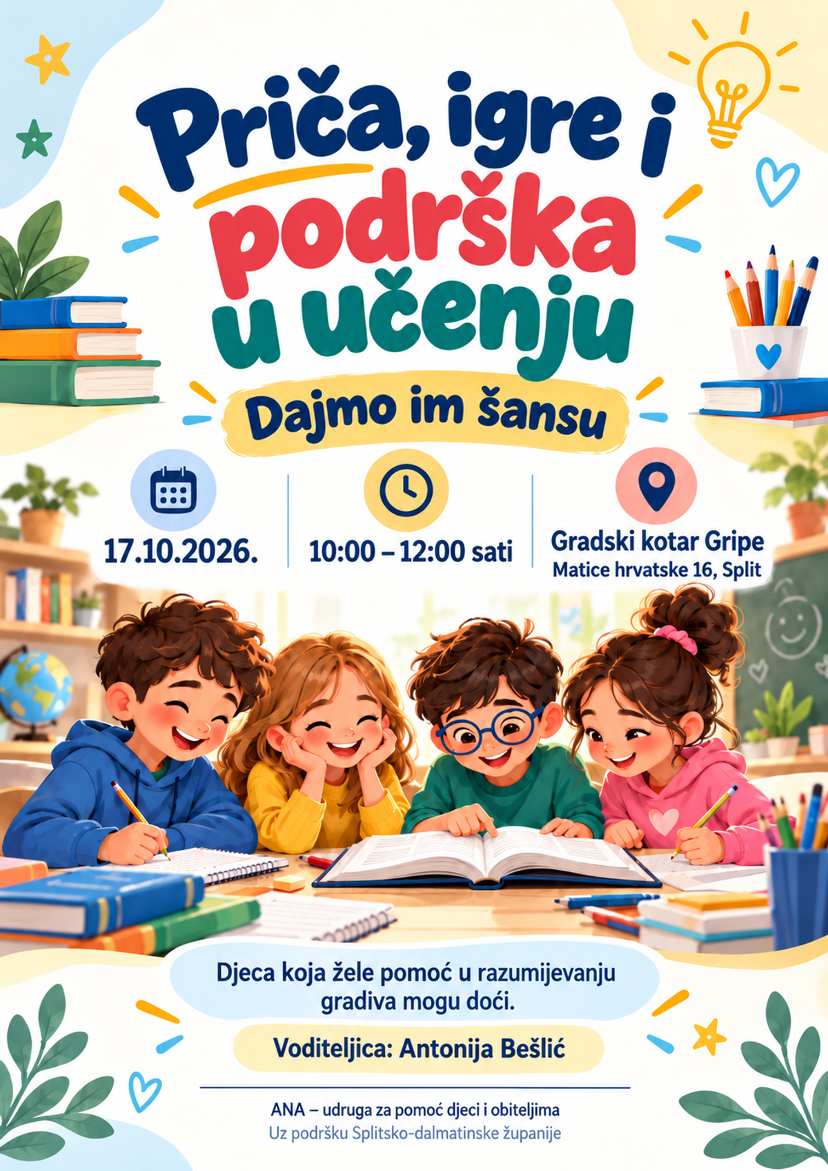 'Dajmo im šansu' ponovno okuplja djecu na Gripama: Priča, igre i podrška u učenju