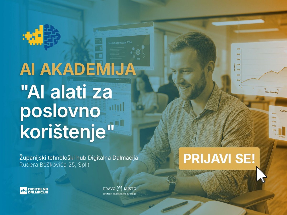 OVO SE ČEKALO Digitalna Dalmacija pokreće AI akademiju, otvorene prijave na prvu radionicu