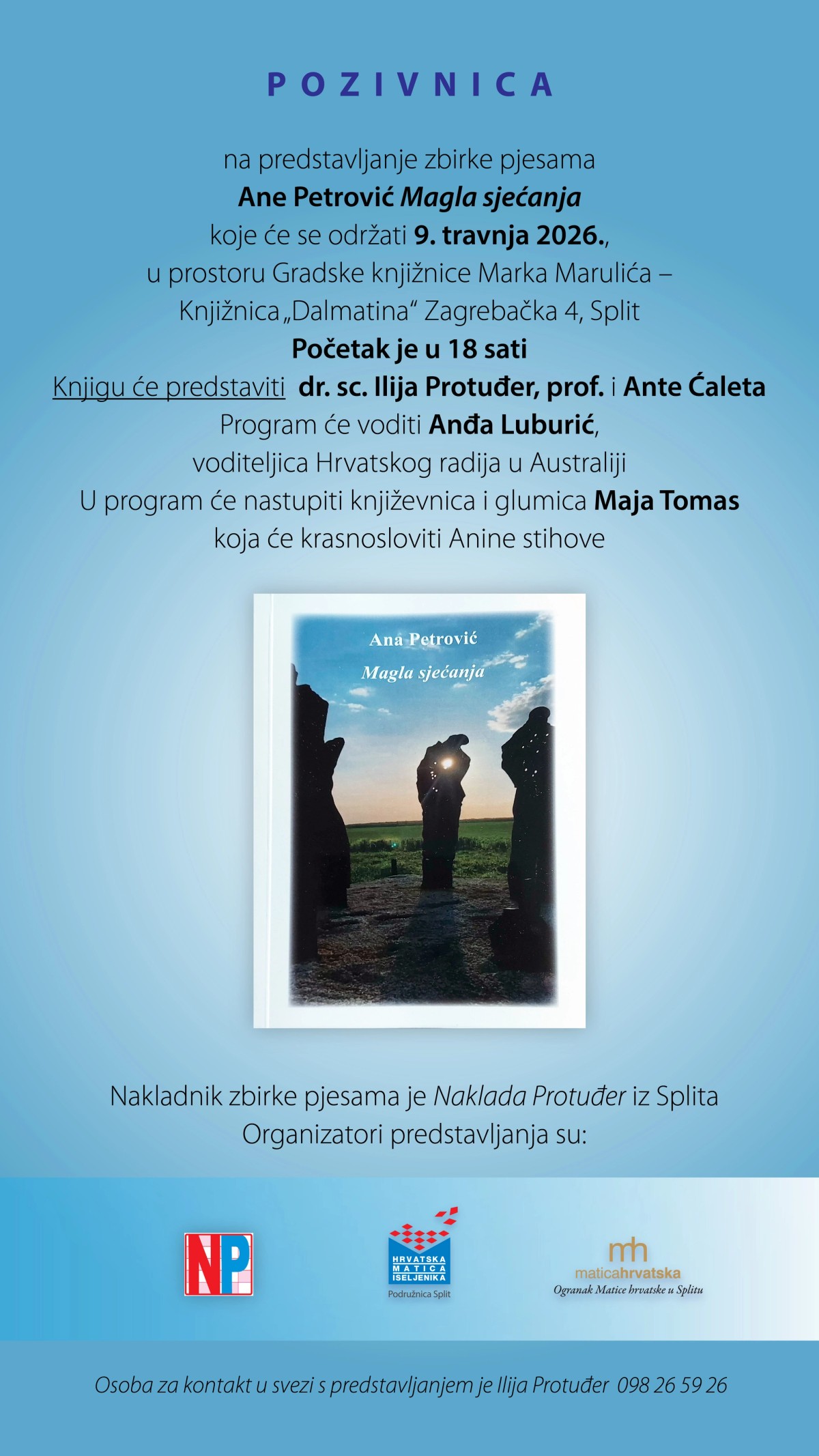 GKMM Predstavljanje zbirke pjesama Ane Petrović