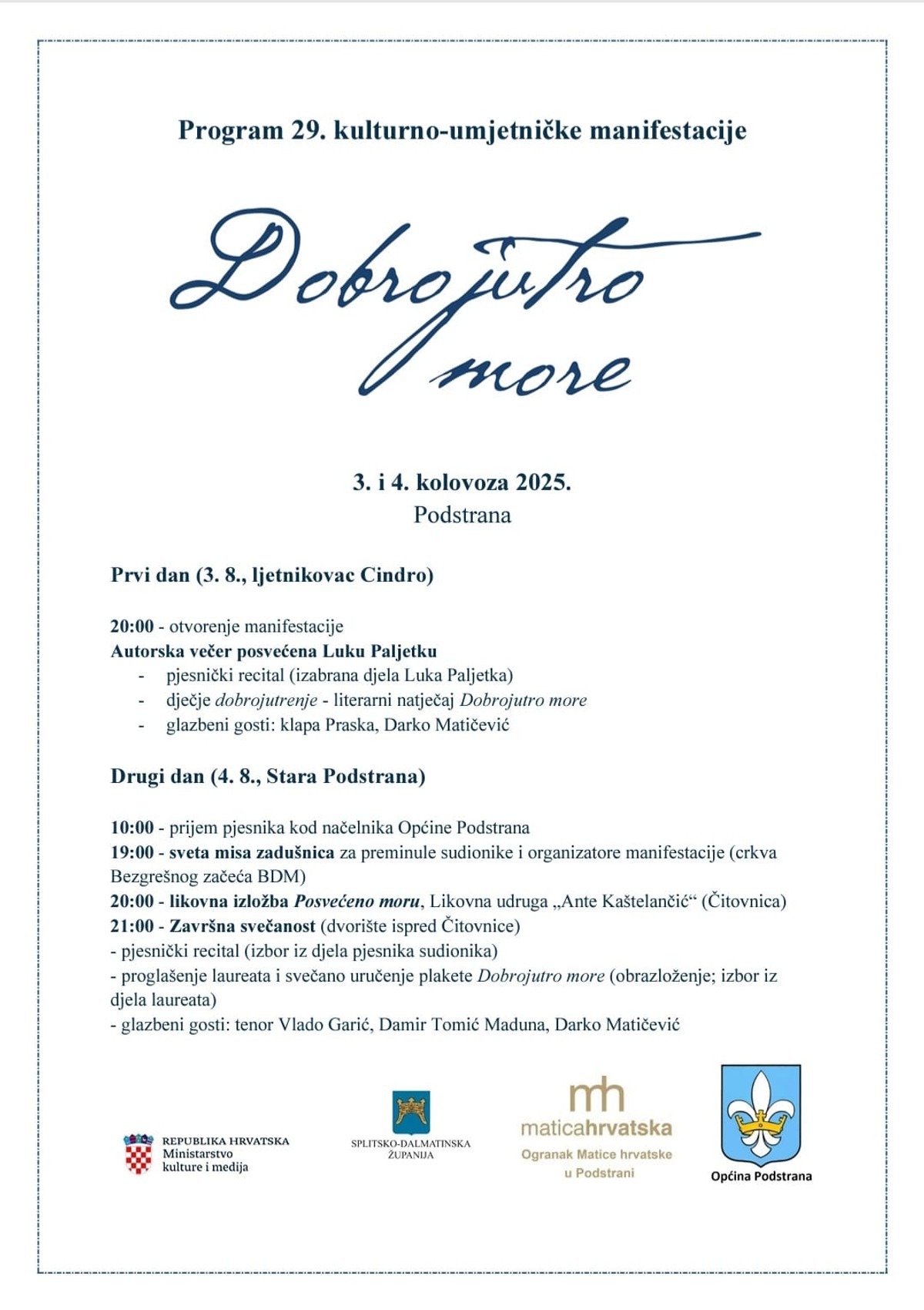 PODSTRANA Sve je spremno za 29. Dobrojutro, more