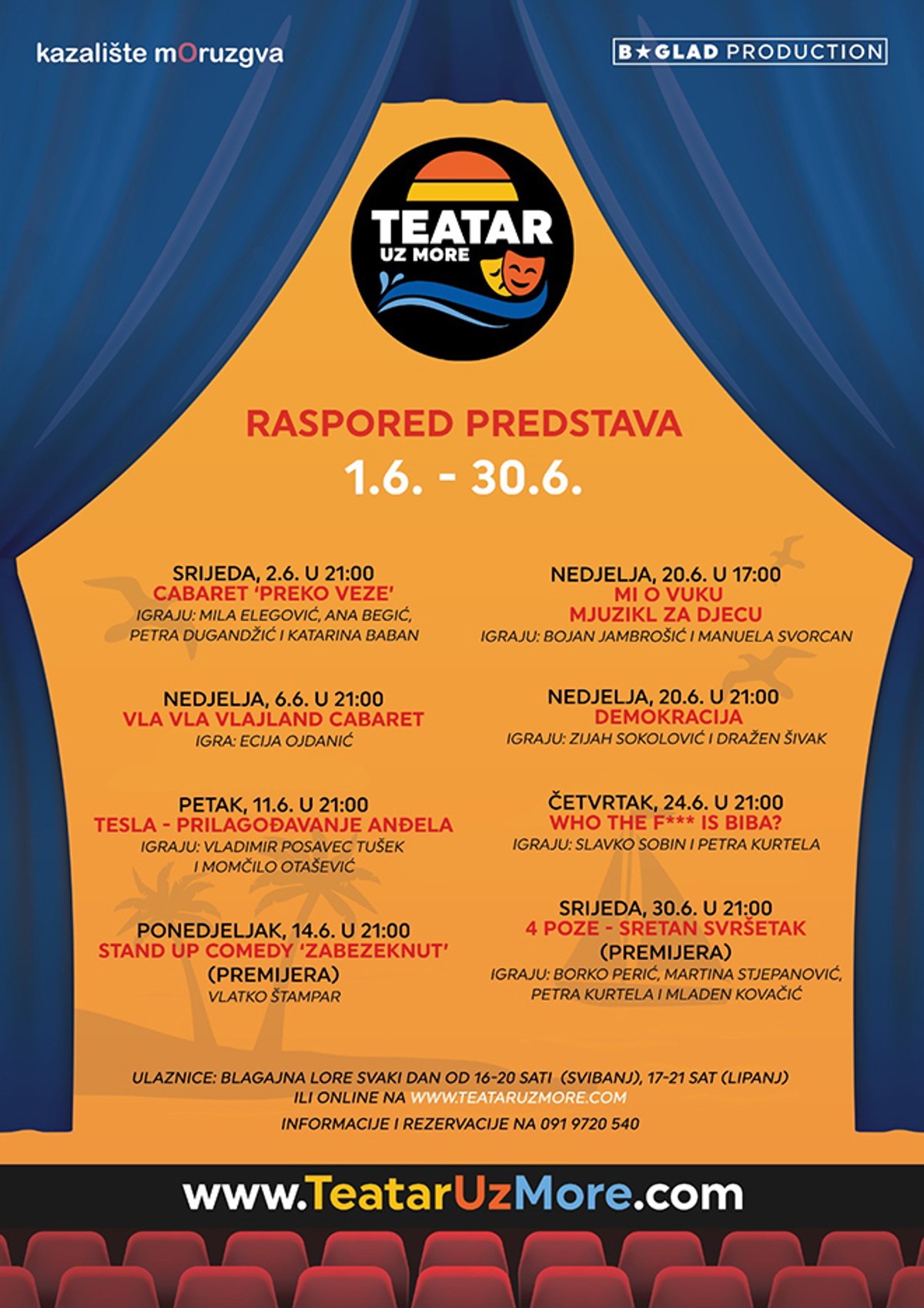 OD ECIJE DO ZIJAHA, OD MILE DO SOBINA Lipanj na Teatru uz more prštat će od smijeha