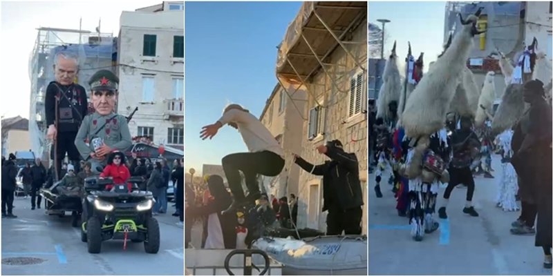 VIDEO Kerum i Kolinda prošetali povorkom Donjokaštelanskog krnjevala