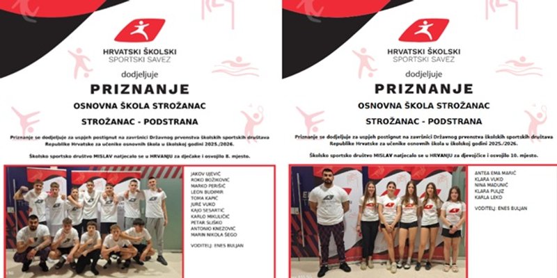 OŠ Strožanac kroz hrvački sport promovira Podstranu i Splitsko-dalmatinsku županiju na nacionalnoj razini