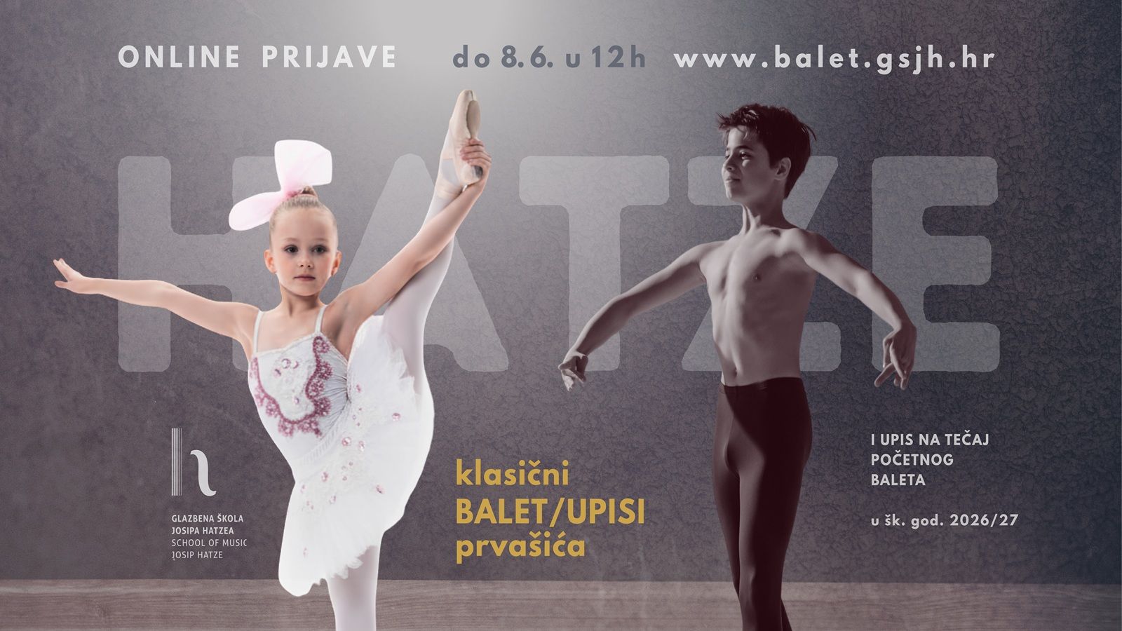 Otvoreni upisi u školu klasičnog baleta pri Glazbenoj školi Josipa Hatzea