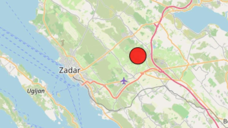 Trese se tlo: Slab potres zabilježen kod Zadra