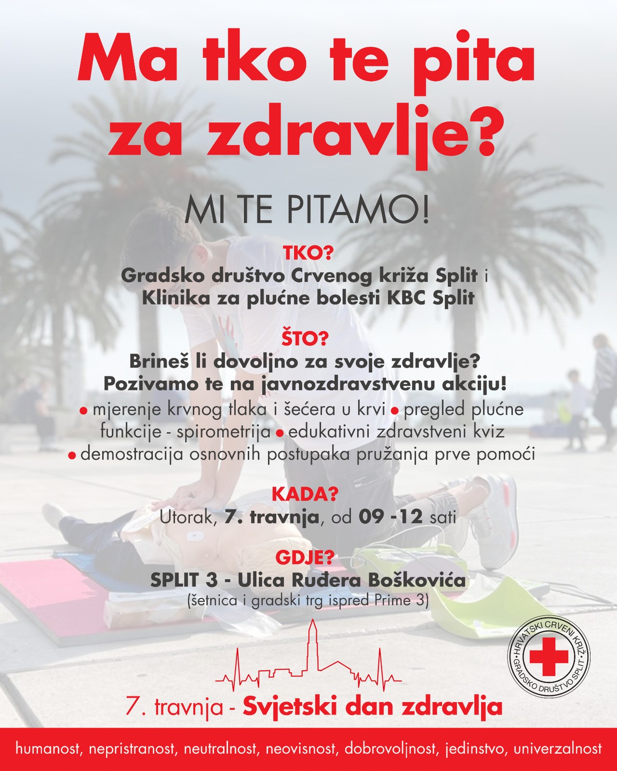 BESPLATNO U SPLITU Mjerenje tlaka i šećera, pregled plućne funkcije, zdravstveni kviz, edukacija