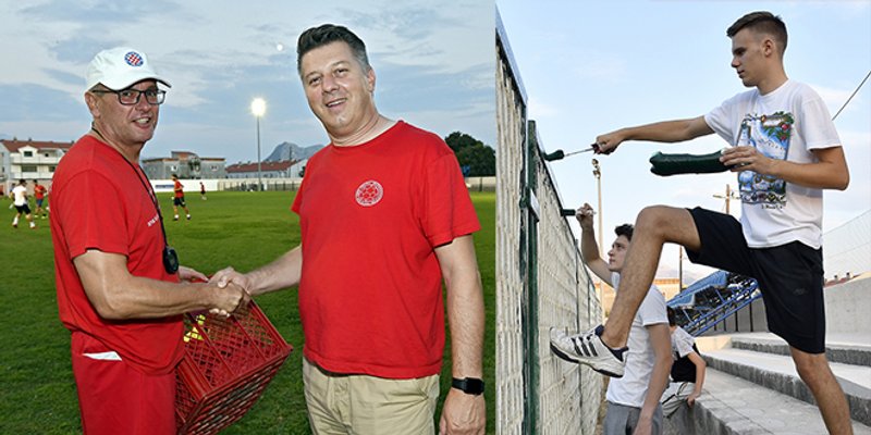 FOTO-PRIČA IZ DALMACIJE: U Mravincima su postavljene tri nove tribine, brojni volonteri uređuju igralište, a Dinamu će biti teže nego protiv Fenerbahcea