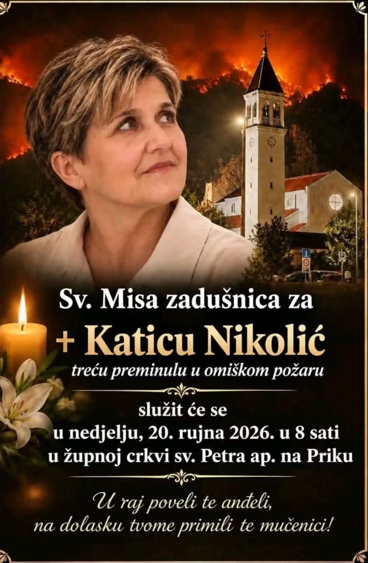 OMIŠ: U nedjelju će se služiti sveta misa zadušnica za Katicu Nikolić