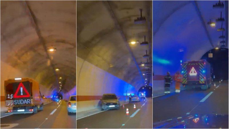 VIDEO: NESREĆA U TUNELU Na autocesti A1 sudarila se dva automobila