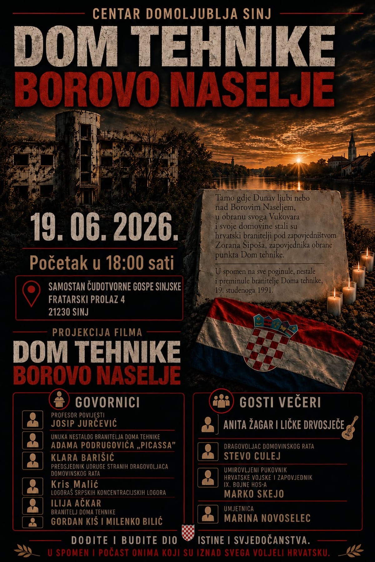 U Sinju projekcija dokumentarnog filma 'Dom Tehnike - Borovo Naselje'