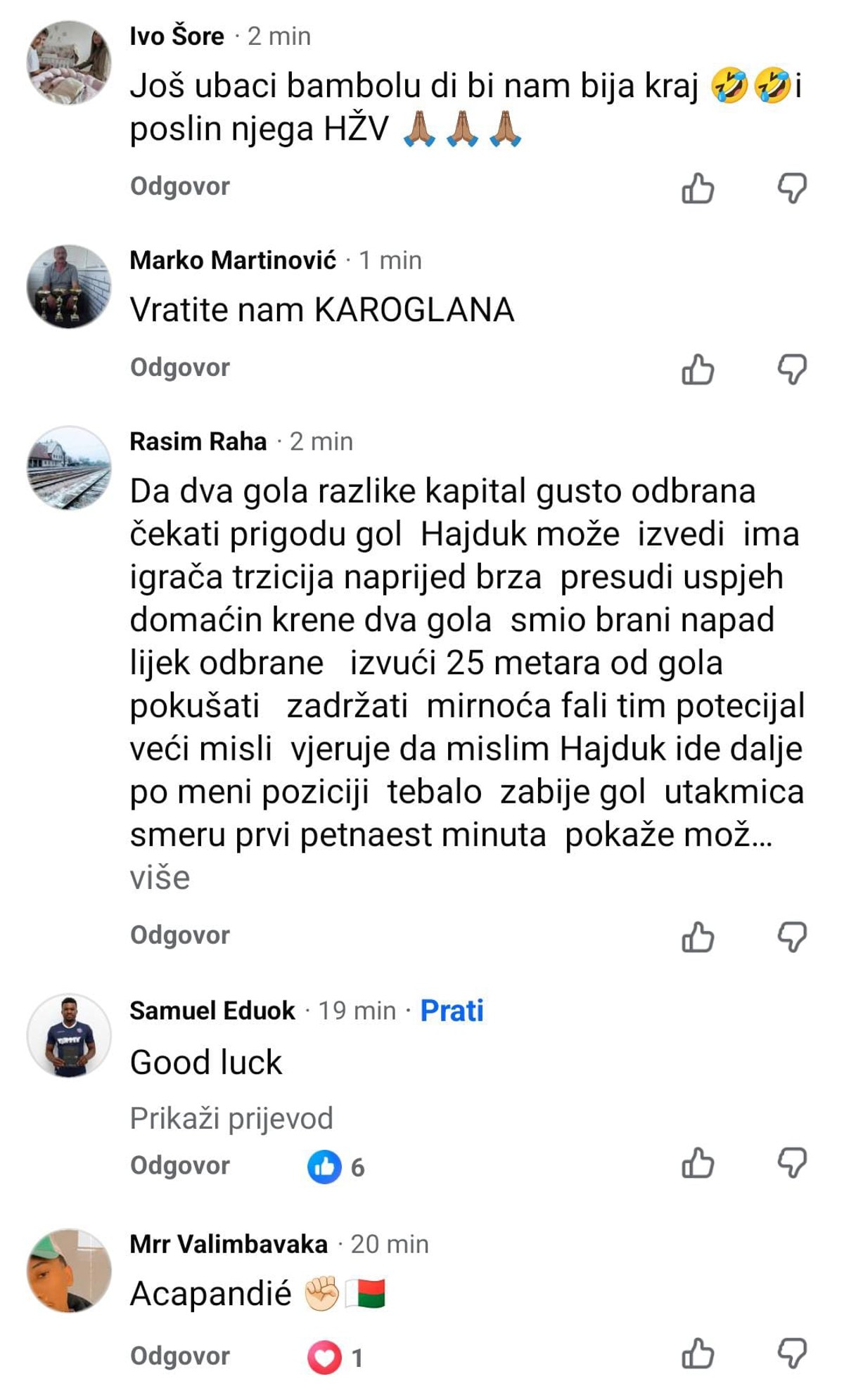 Na službenoj stranici Hajduka ispod objave o sastavu javio se nekadašnji igrač 'bijelih'