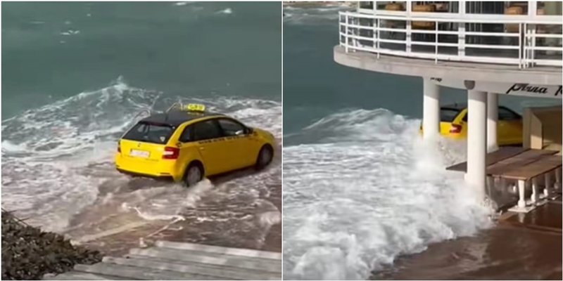 JAČI OD MORA Stariji čovjek s invaliditetom svakog dana pije kavu na Bačvicama, vozačica taksija se probijala kroz valove da bi se tradicija nastavila