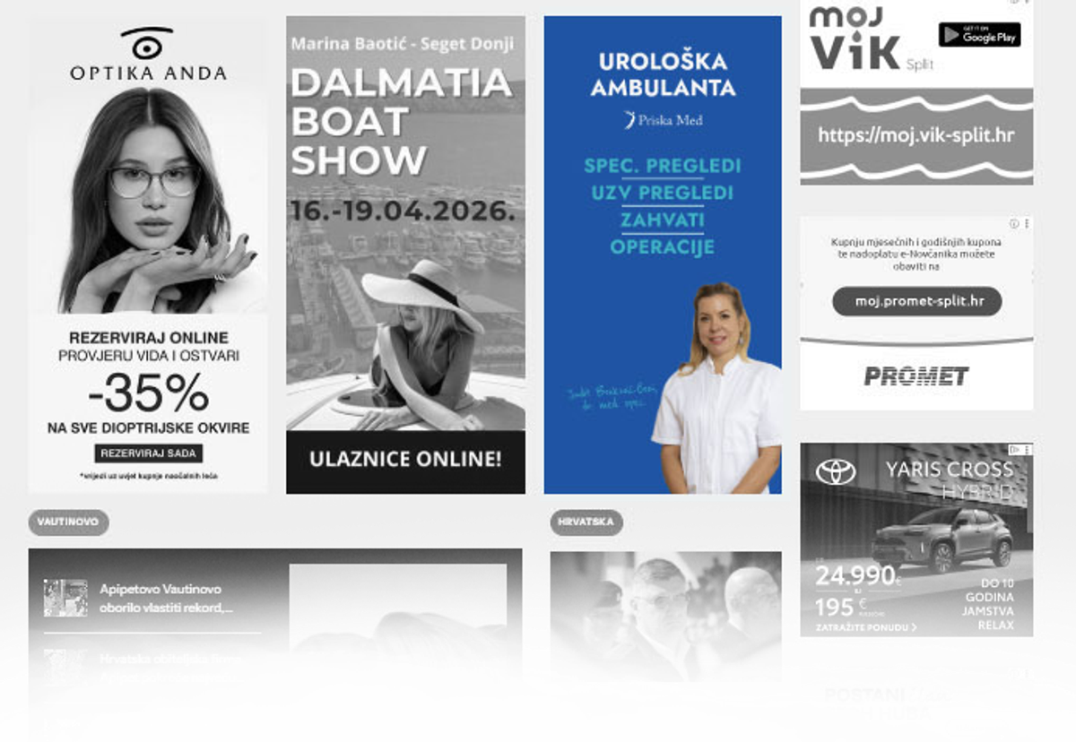 Cjenik oglašavanja na Dalmatinskom portalu