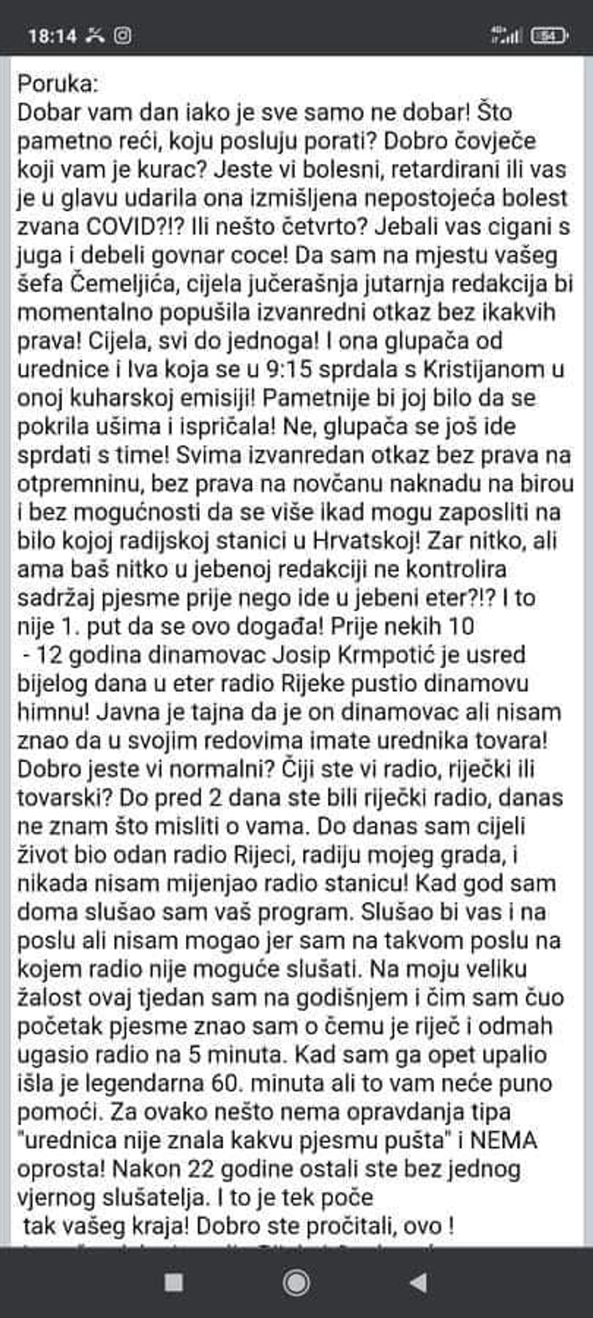 OZBILJNE PRIJETNJE ZBOG PJESME: 'Još jedan krivi potez i cijela Radio Rijeka ide u zrak skupa s redakcijom koja se tada nađe u smjeni'