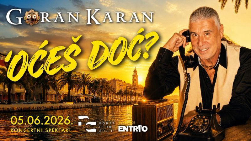GORAN KARAN UOČI KONCERTA 'Ovo je obnova zavjeta sa Splitom'