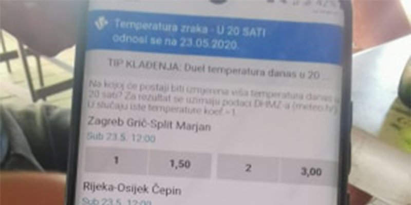 NEVJEROJATNO: Kladionica u ponudu uvrstila temperature u hrvatskim gradovima!