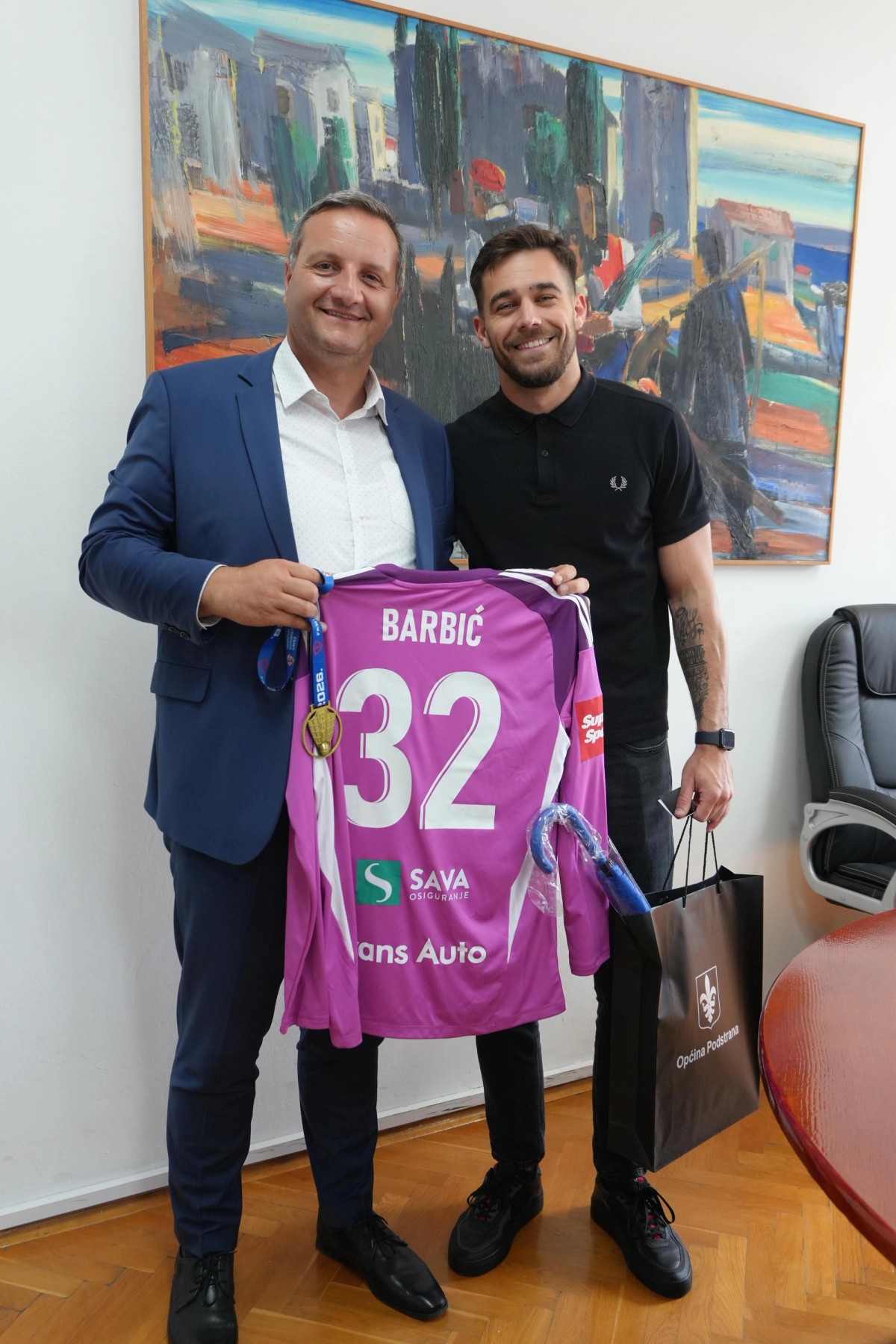 Načelnik Podstrane primio nogometaša Franu Barbića nakon plasmana NK Rudeš u SuperSport HNL