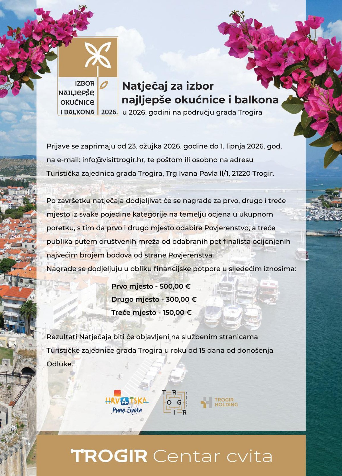 Natječaj za izbor najljepše okućnice i balkona na području grada Trogira i dalje je otvoren