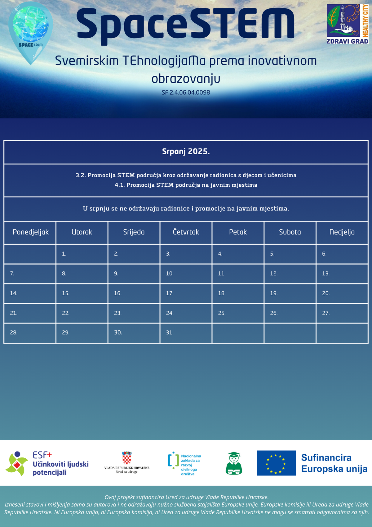 Upoznajte radionice projekta SpaceSTEM: Svemirske tehnologije na dohvat ruke!