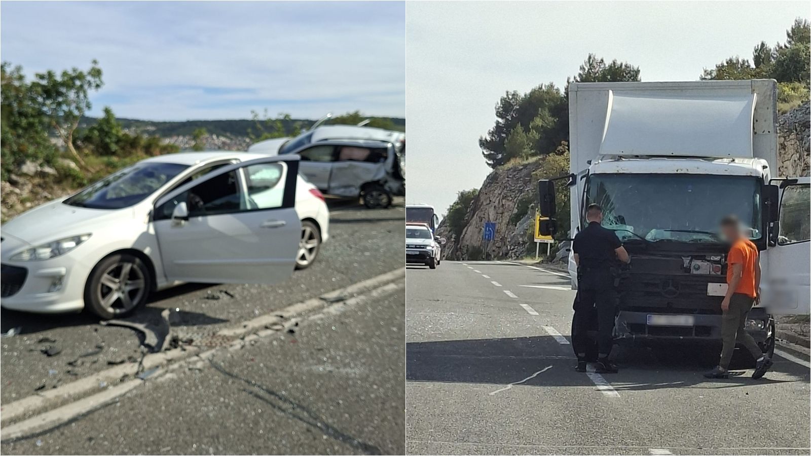 TEŠKA PROMETNA NA TROGIRSKOJ ZAOBILAZNICI Sudar kamiona i dva automobila