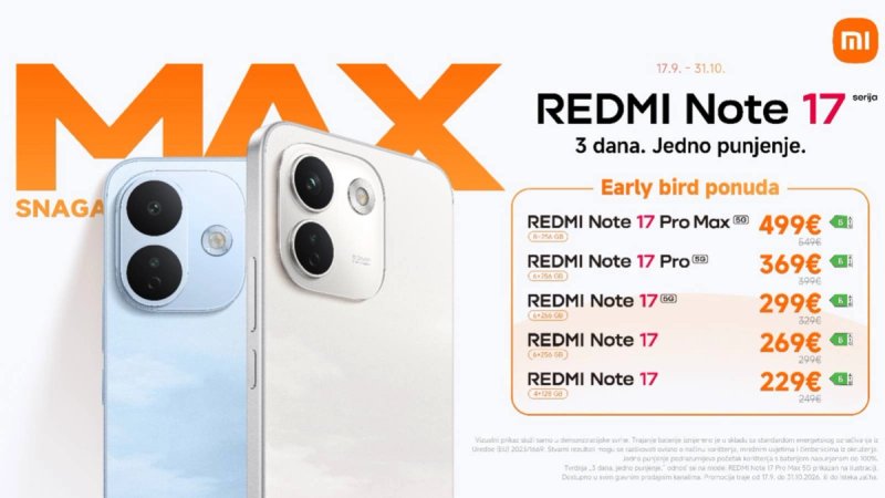 Xiaomi lansira REDMI Note 17 seriju u Europi!