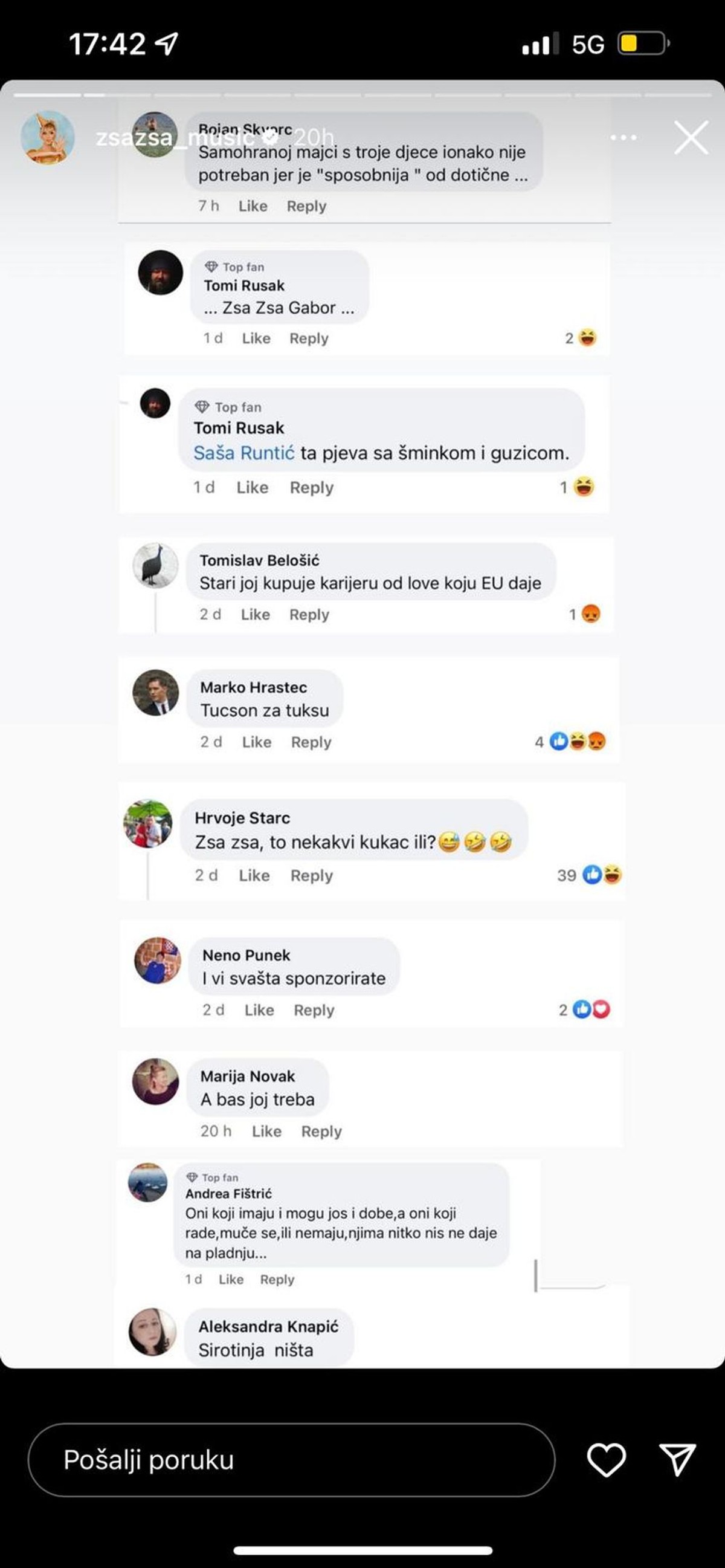 Zsa Zsa odgovorila na prozivke | foto: Instagram