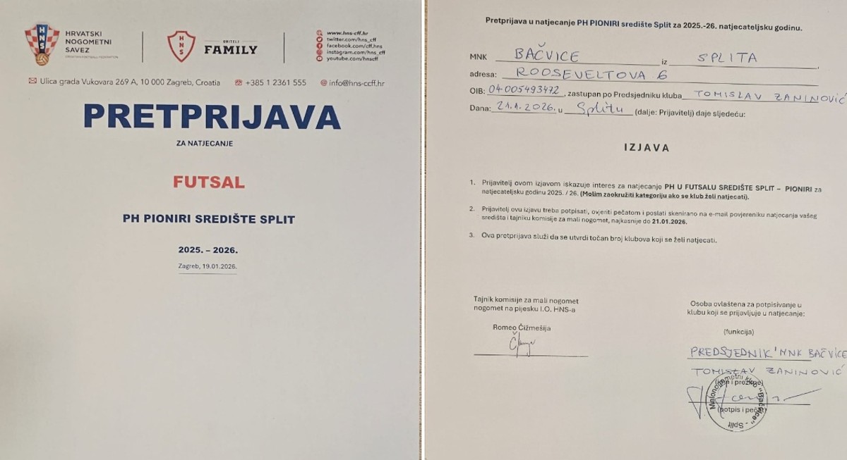 Pionirima MNK Bačvice zabranjen nastup u ligi 'Središte Split'