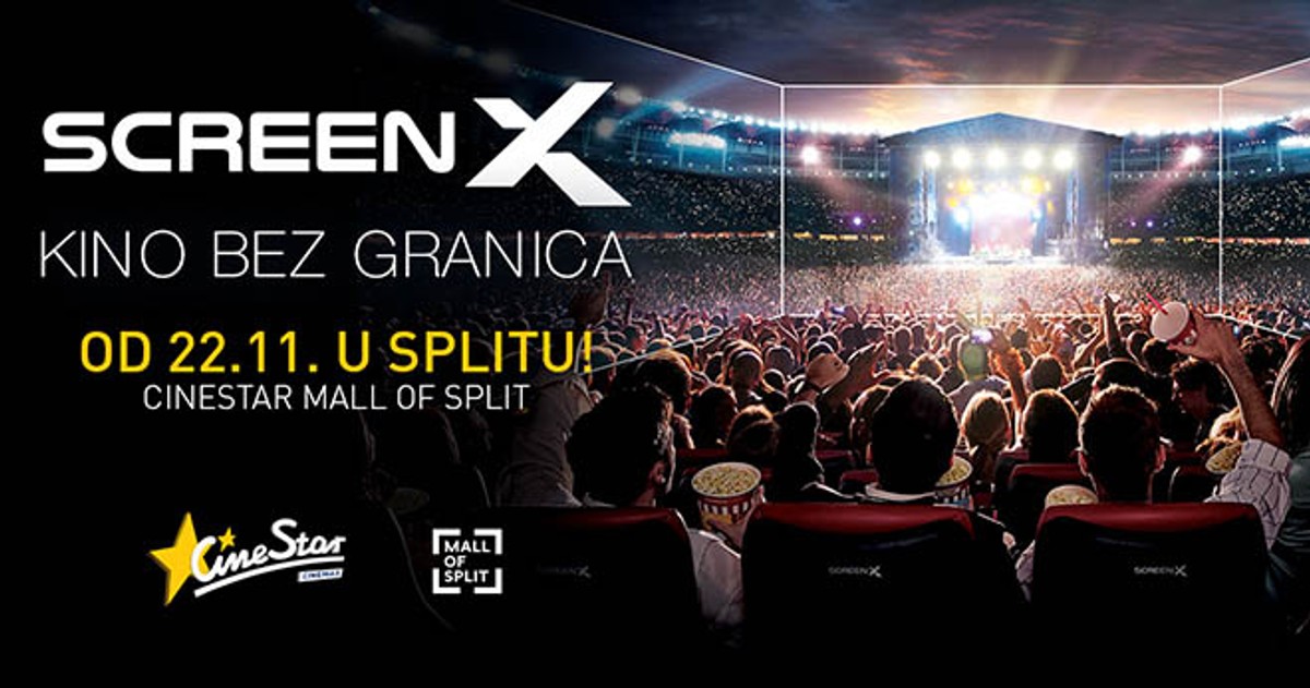 ScreenX kino tehnologija stiže 22. studenoga u CineStar Mall of Split