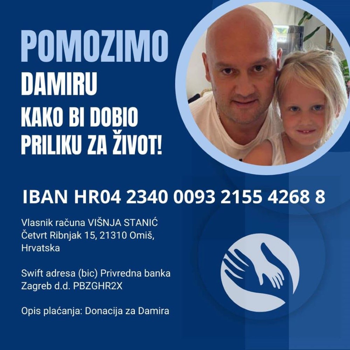 IMA LIJEKA, FALI NOVCA Prikupljaju se donacije za liječenje Omišanina s teškom dijagnozom
