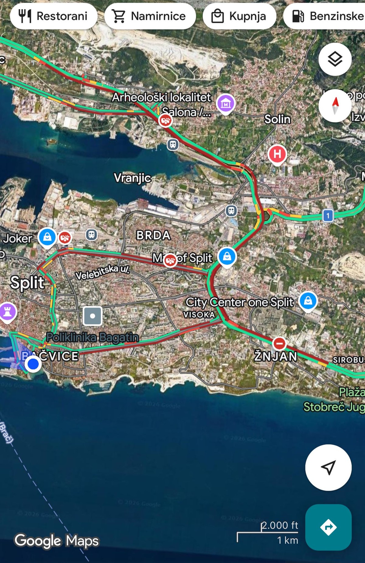 SVE U CRVENO Ogromne prometne gužve u Splitu