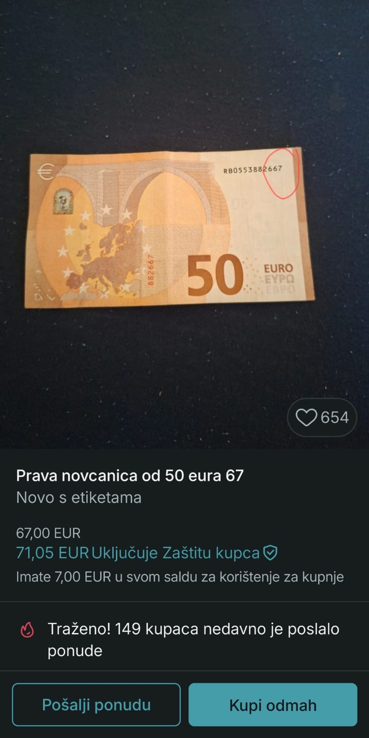 FOTO Novčanica od 50 eura hit na Vintedu, pogledajte zašto