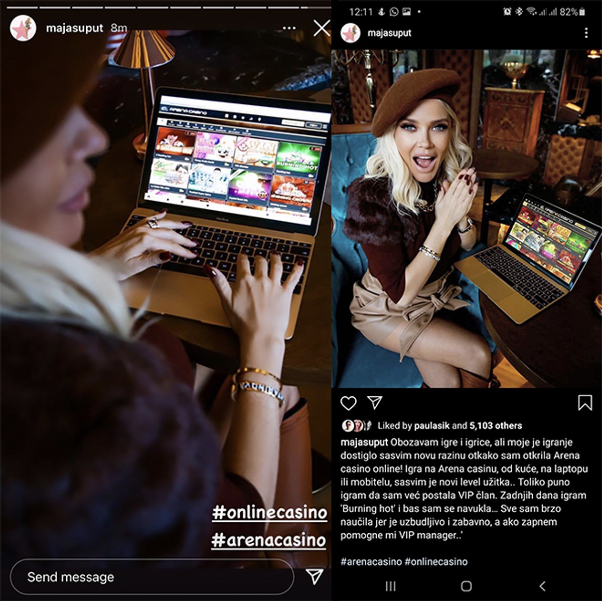 Maja Šuput otkrila: Ja sam VIP igračica Arena Casina!